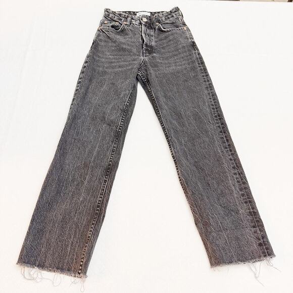 Zara Distressed Denim Vintage Black Jeans Size 0 - Picture 5 of 7
